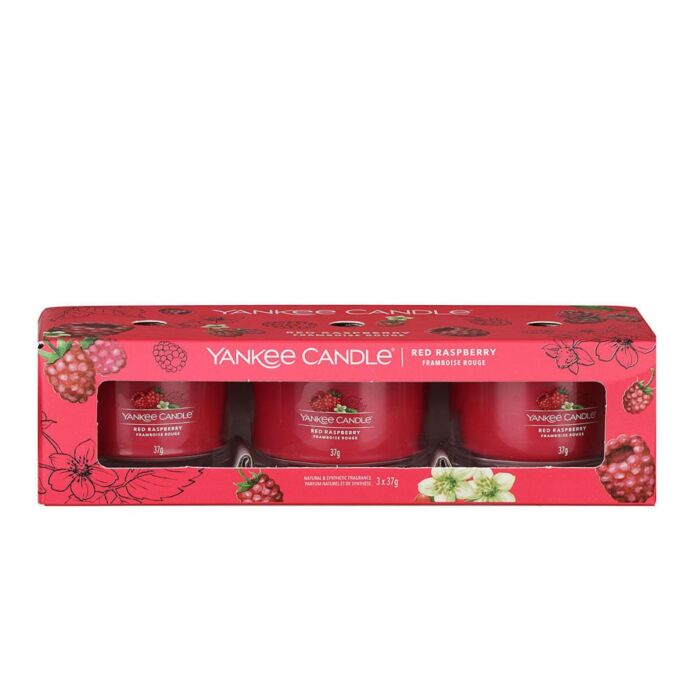 Yankee Candle - 3 Filled Votive Candles - Red Raspberry